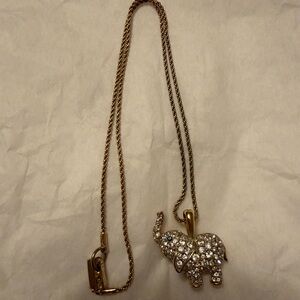 Elegant Gold Elephant Pendant Necklace